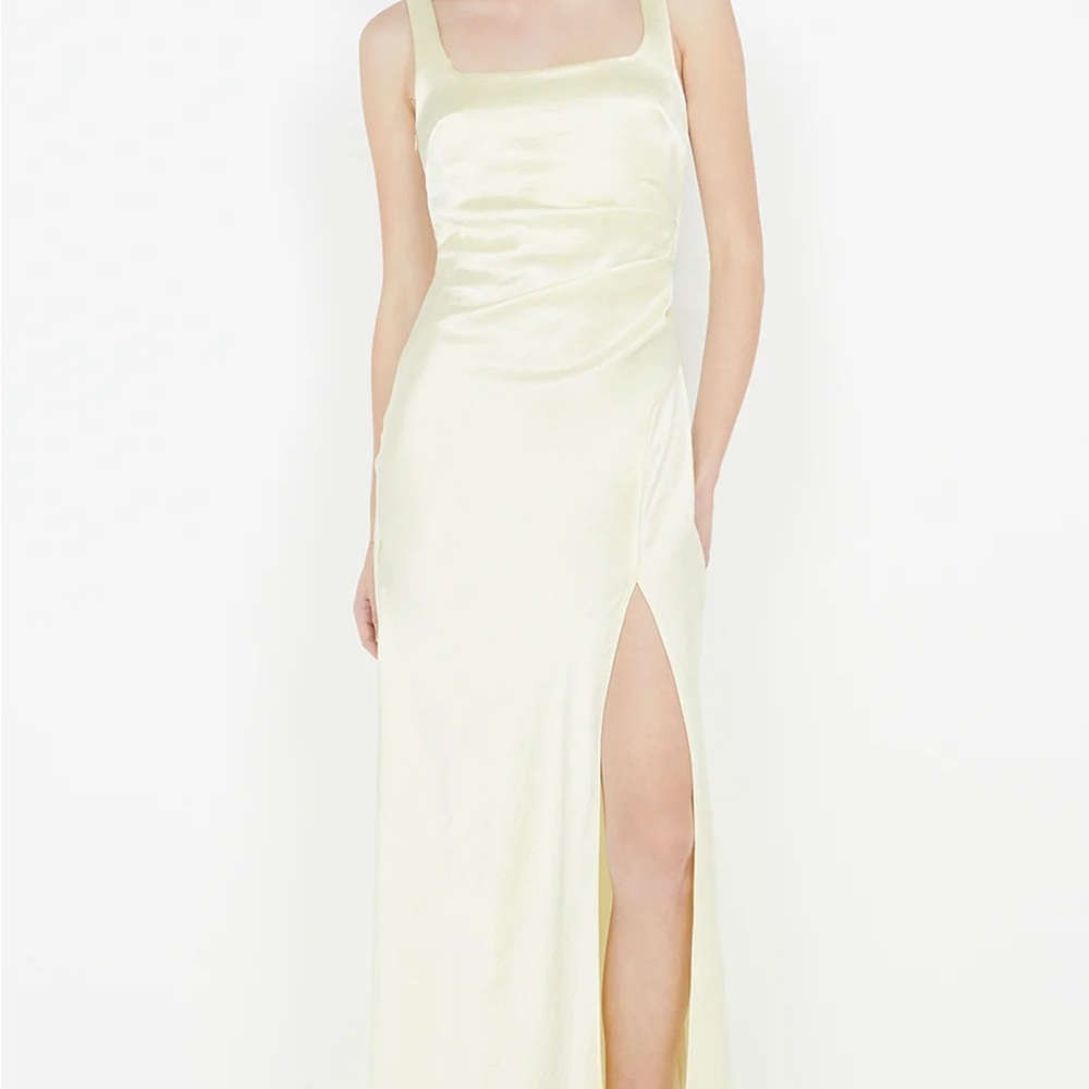 Bec and Bridge Yellow Satin Dress